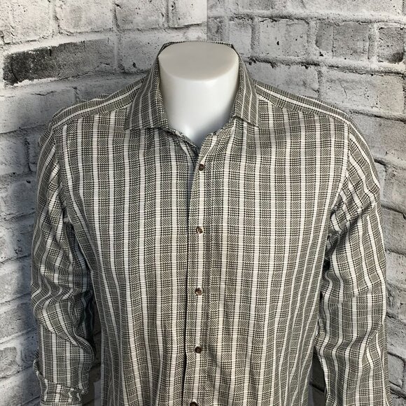 Etro Milano Check Graphic Print Casual Button Down Shirt - Picture 2 of 11